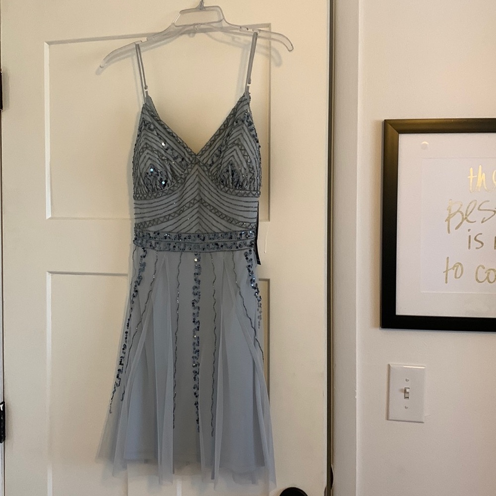 Jump Apparel Beaded Blue Dress *NEVER WORN